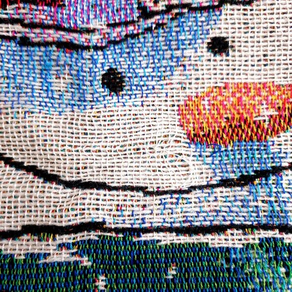 Vintage Mohawk Home Snowman Holiday Throw Blanket Tapestry Made in USA 60X50 in - Picture 8 of 8